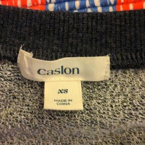Caslon  gray studded women's sweatshirt - Picture 2 of 9